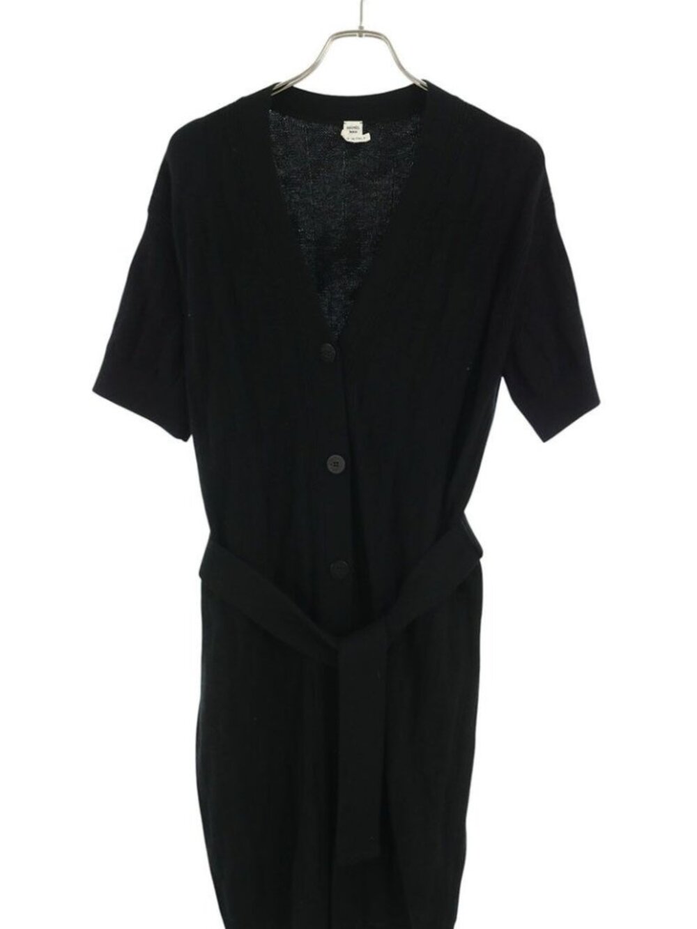 Hermes Belted H Motif Short Sleeve Knit Dress 40